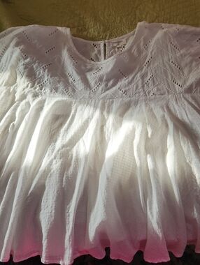 Cost Plus World Market White Eyelet Top